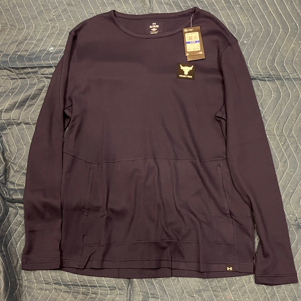 Under Armour Project Rock Men's Dark Blue Long Sleeve Athletic Crew